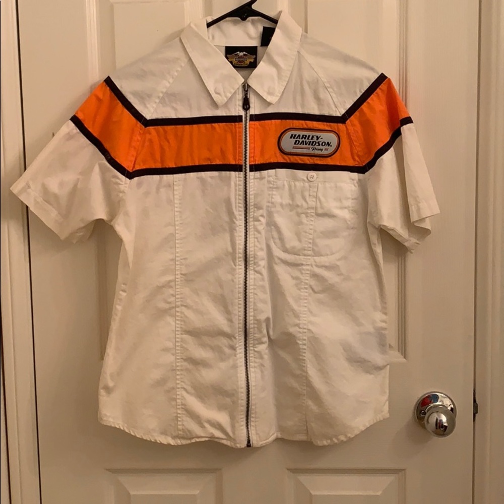 Vintage Harley Davidson zip-front shirt